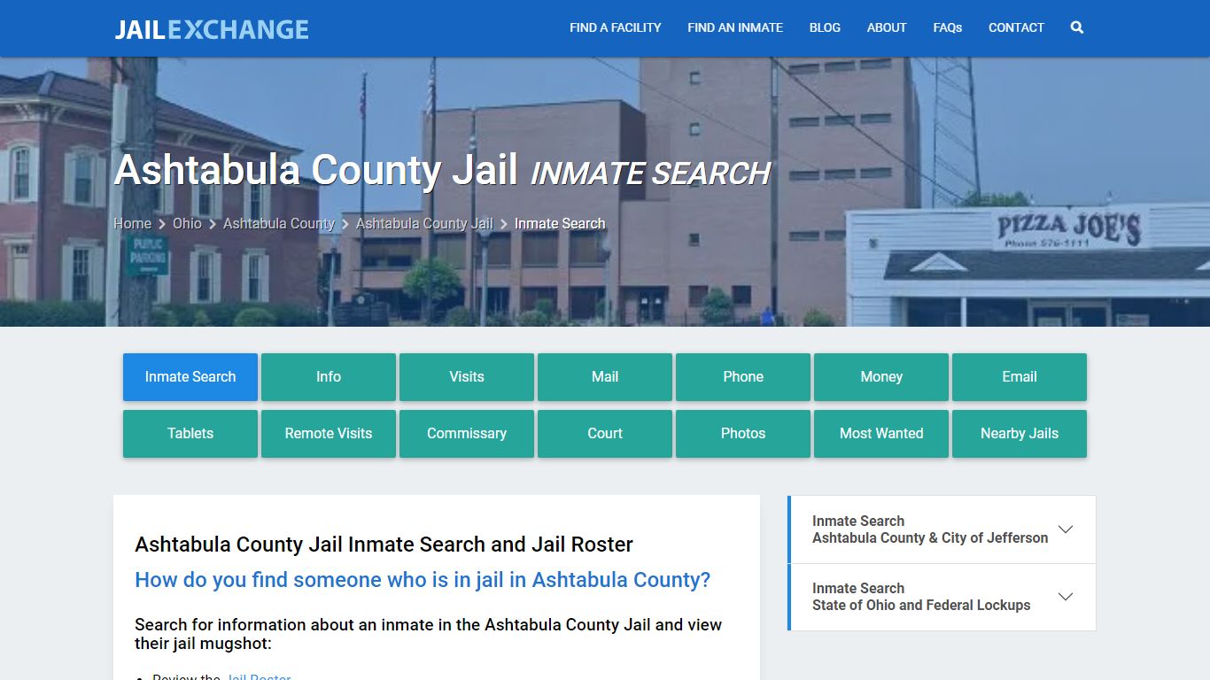 Ashtabula County Jail Inmate Search - Jail Exchange