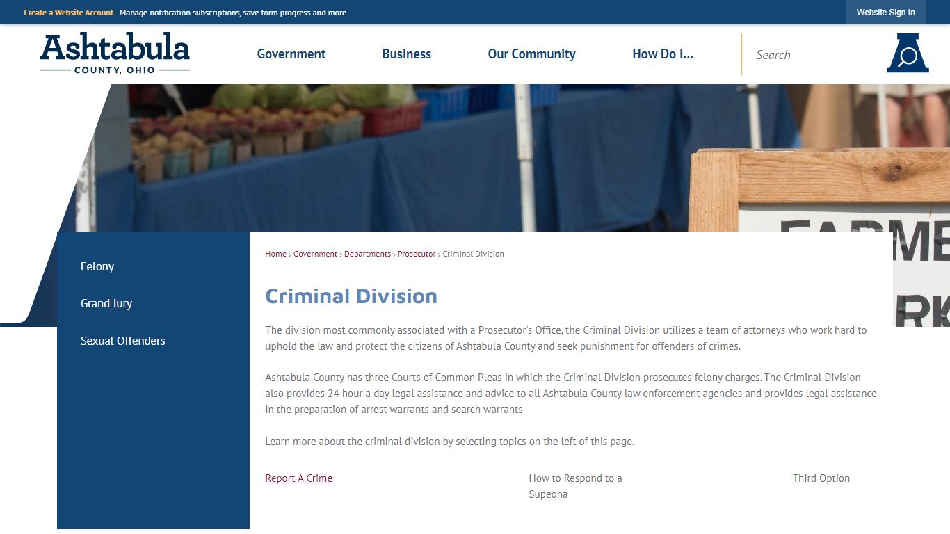 Criminal Division | Ashtabula County, OH - Official Website